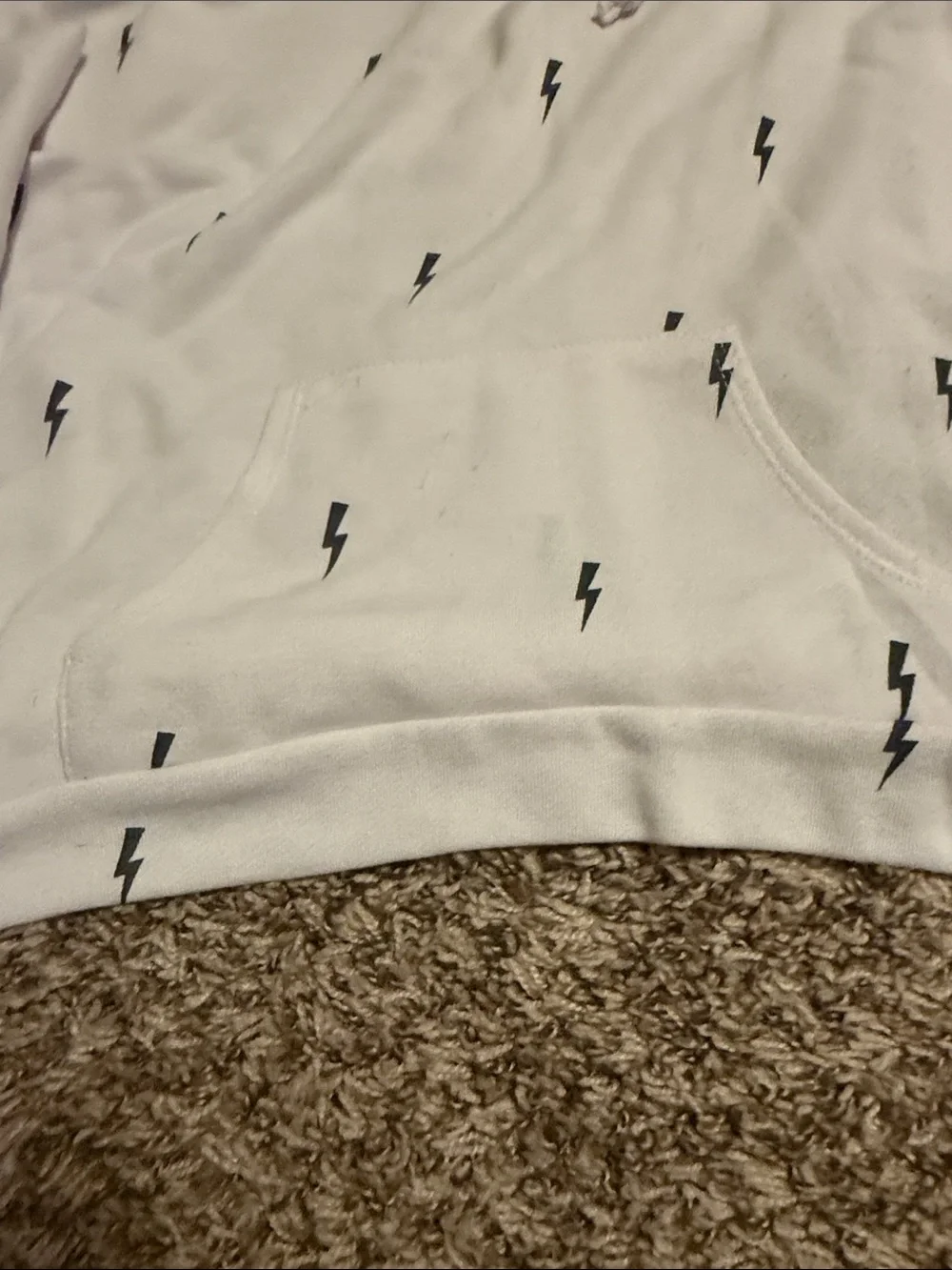 Cozy Light Pink Hooded Pajama Set with Lightning Bolt Print